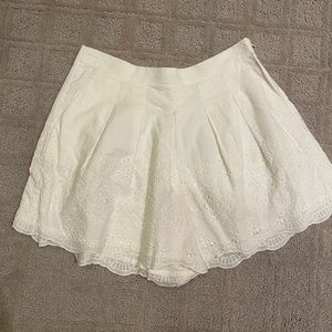 White lace shorts